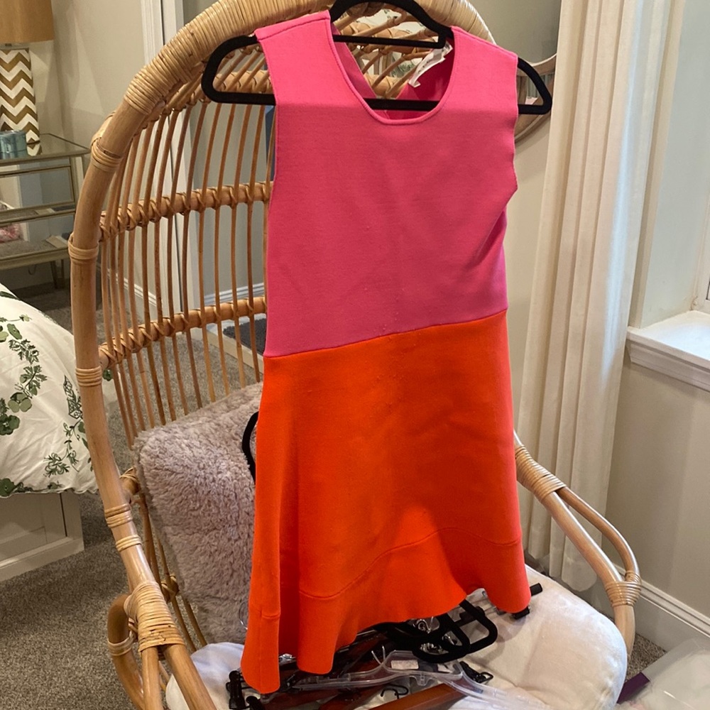 ALC size medium two tone knit minidress with cross back